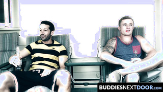 BuddiesNextDoor.com - Markie mounts Silas and rides him wildly on the counter in a heated fuck