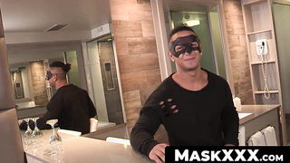 MaskXXX.com - Muscular stud's abs tease and solo big dick tugging