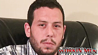 Mature jock sprays jizz all over the place after jerk off