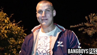 Handsome jock outdoor bareback fucked and doused in jizz