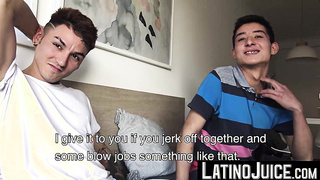 Nasty dudes Axel and Rodrigo strip their clothes to fuck each other for cash