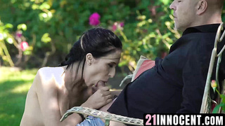 21Innocent.com - Alyssa Bounty's rough anal ride with Thomas Stone's beast