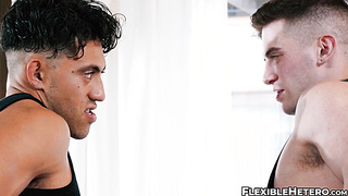 Frat stud Zeno Rey offers his bubble butt to his horny straight roommate