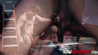 Strong dungeon master mercilessly mouthfuck obedient slave