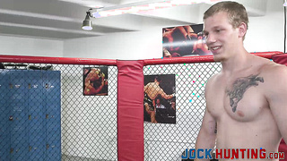 MMA jocks butt fucking in the octagon after practice