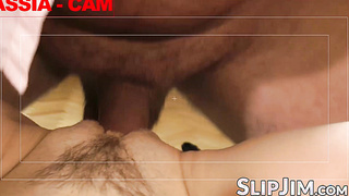 British brunette teen sucks dick in POV and takes it doggy