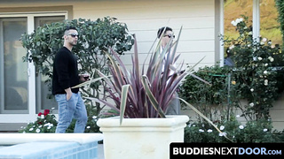 BuddiesNextDoor.com - Sexy big-dick hunks ram each other hard and suck dick in a feverish fuck