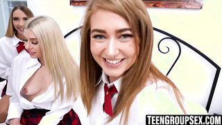 TeenGroupSex.com - Callie Black's stepbrother fucked by her BFFs