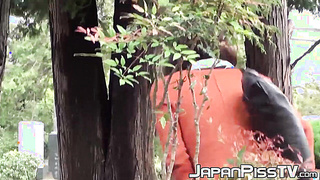 Young Japanese are peeing not knowing that they are watched