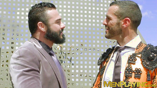 Pretty costumed hunk Denis Vega fucked doggystyle outdoor