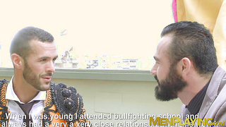 Pretty costumed hunk Denis Vega fucked doggystyle outdoor