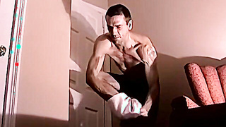 JoeSchmoeXXX.com - Horny stud Billy masturbates his hard prick in a bedroom