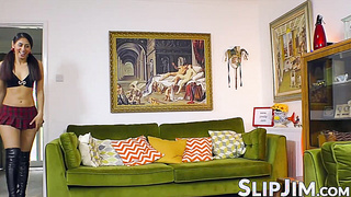 British beauty impaled doggy style by an older gentleman