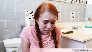 Very skinny redhead teen rough fucked