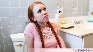 Very skinny redhead teen rough fucked