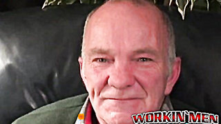 Stunning mature hunk masturbates his big rock hard cock