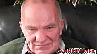 Stunning mature hunk masturbates his big rock hard cock