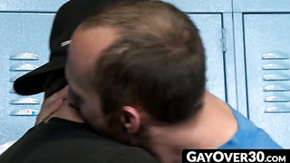 GayOver30.com - Sexy locker room raw fuck with muscular jocks, Jason Barr and Jace Chambers