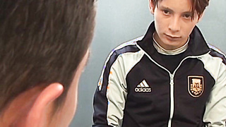 Amateur twink jacks off while being drilled in the rear