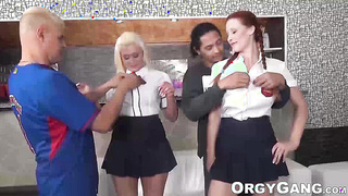 Redhead [censored] Isabella Lui fucked by BBC in 4way