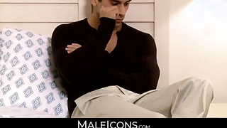MaleIcons.com - Muscle mature guy Billy Santoro's anal domination of cute twink Armond