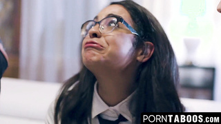 PornTaboos.com - Nerdy college babe fucked and jizzed on in a dirty kinky threesome