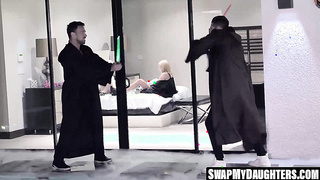 SwapMyDaughters.com - Chloe's sword fight ends with cock sucking