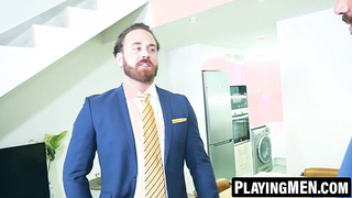 PlayingMen.com - Bruno Max and Logan Moore enjoy a hardcore anal session