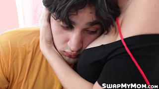 MILFs Kenzie Love and Pristine Edge help their stepsons with military training by fucking them