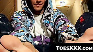 ToesXXX.com - Young foot lover Clyde's foot and cock play