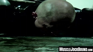 MuscleJockBound.com - Blond submissive jock's public humiliation with a wetting accident before practice