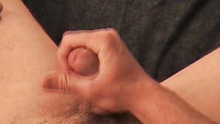 Yam-sized amateur gives meaty cum-shot after strong onanism