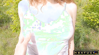 Super-hot shag in a raw T t-shirt on a sunny day vol1