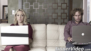 Glorious boy with immense man-meat wrecks fabulous teenage mega-bitch in sofa