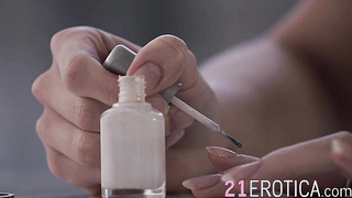 Sensual gf in white tights boinks in her ass