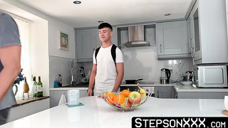 I drizzle my jizz on my six pack after my strung up step-dad James Keresford barefucks me