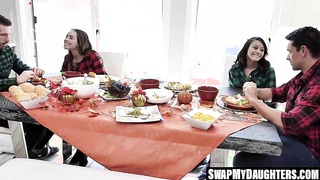 SwapMyDaughters.com - Naomi's thanksgiving muff cleaning