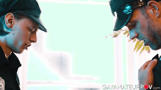 Cops Leo Louis and Alex Mecum pounds jaw-dropping Lev Ivankov during a palace search