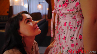 Black-haired teenage Kourtney Rae lured by stepmother Krissy Lynn