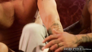 Hotwife tatted jock Alpha Wolfe rode by tattooed grizzly Isaac X