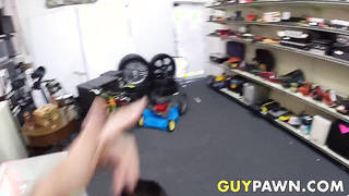 Mischievous voyeur observing a hard-core butt sex shagging in pawnshop