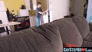 GayStepBros.com - Stepbrother's hefty stiffy packs youngster's moist rump in a sultry date