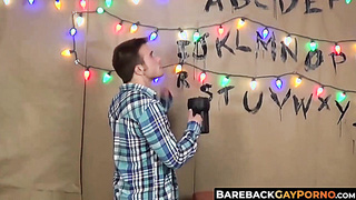 BarebackGayPorno.com - FTM twunk Luke Hudson sucks Zack Grayson's good-sized weenie with anxious passion