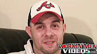 Super-steamy jock strokes his stiffy and busts jizz after dialogue