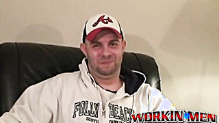 Super-steamy jock strokes his stiffy and busts jizz after dialogue