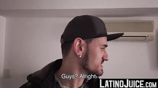 Super-naughty fellow Gael grips tattooed Kendros gigantic pecker and tongues it like dessert