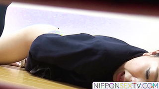 NipponSexTV.com - Insane Asian ultra-cutie touches her poon on [censored] solo