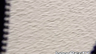 Mesmerizing Asian nymph urinating fastly outside during day