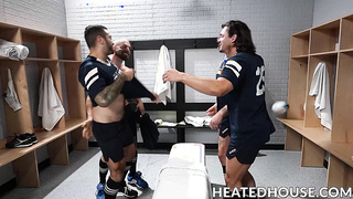 Devin, Cole, and more in a teammate romp in a locker bedroom