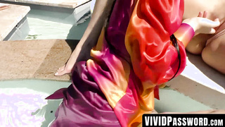 VividPassword.com - Warm stunner with clittie necklace and dark haired's dyke joy jamboree